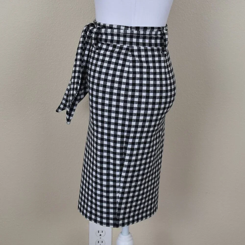 Anthropologie Maeve Gingham Plaid Pencil Skirt - XS